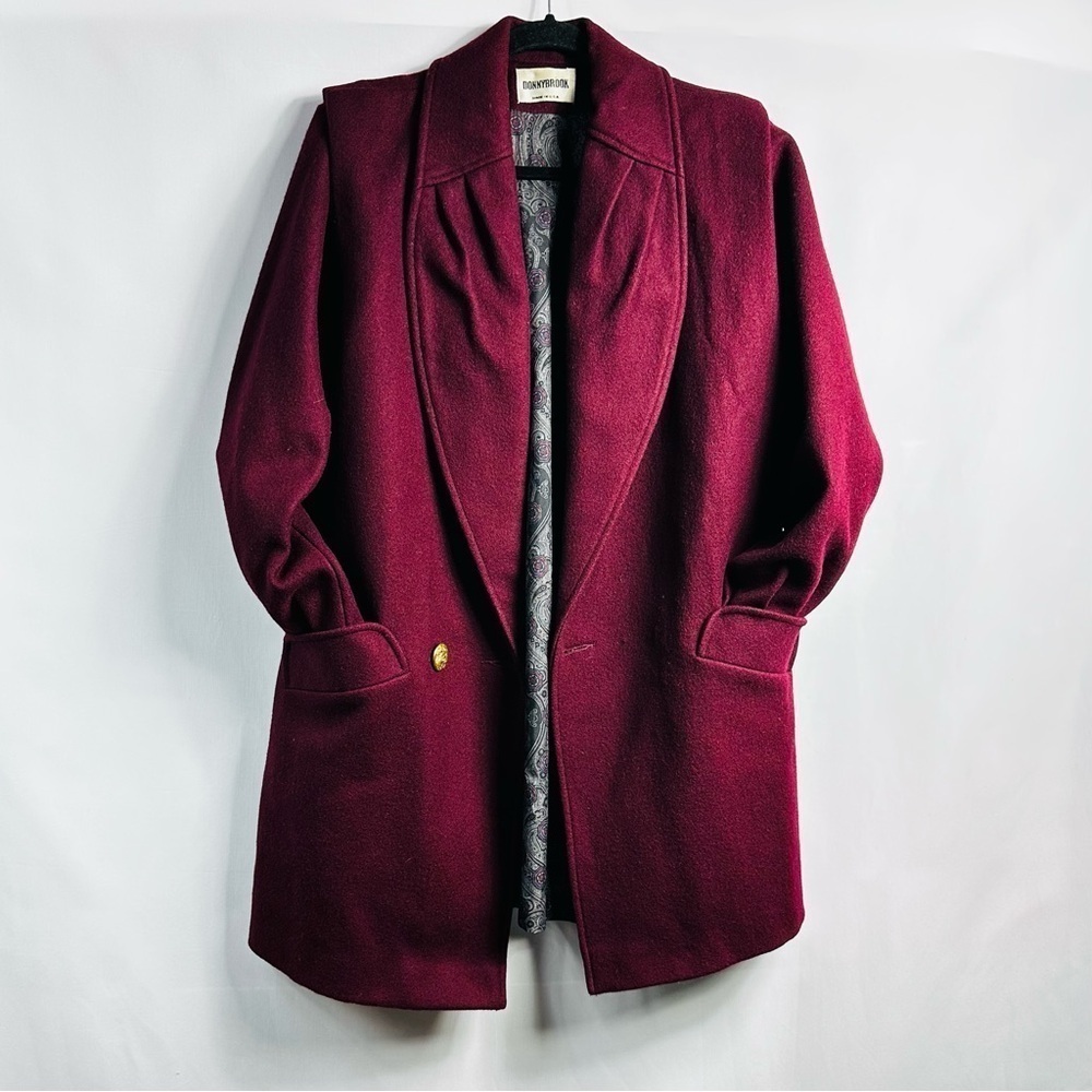 Vintage DonnyBrook 80% Wool Women’s Sz 10 Burgundy Pea Coat